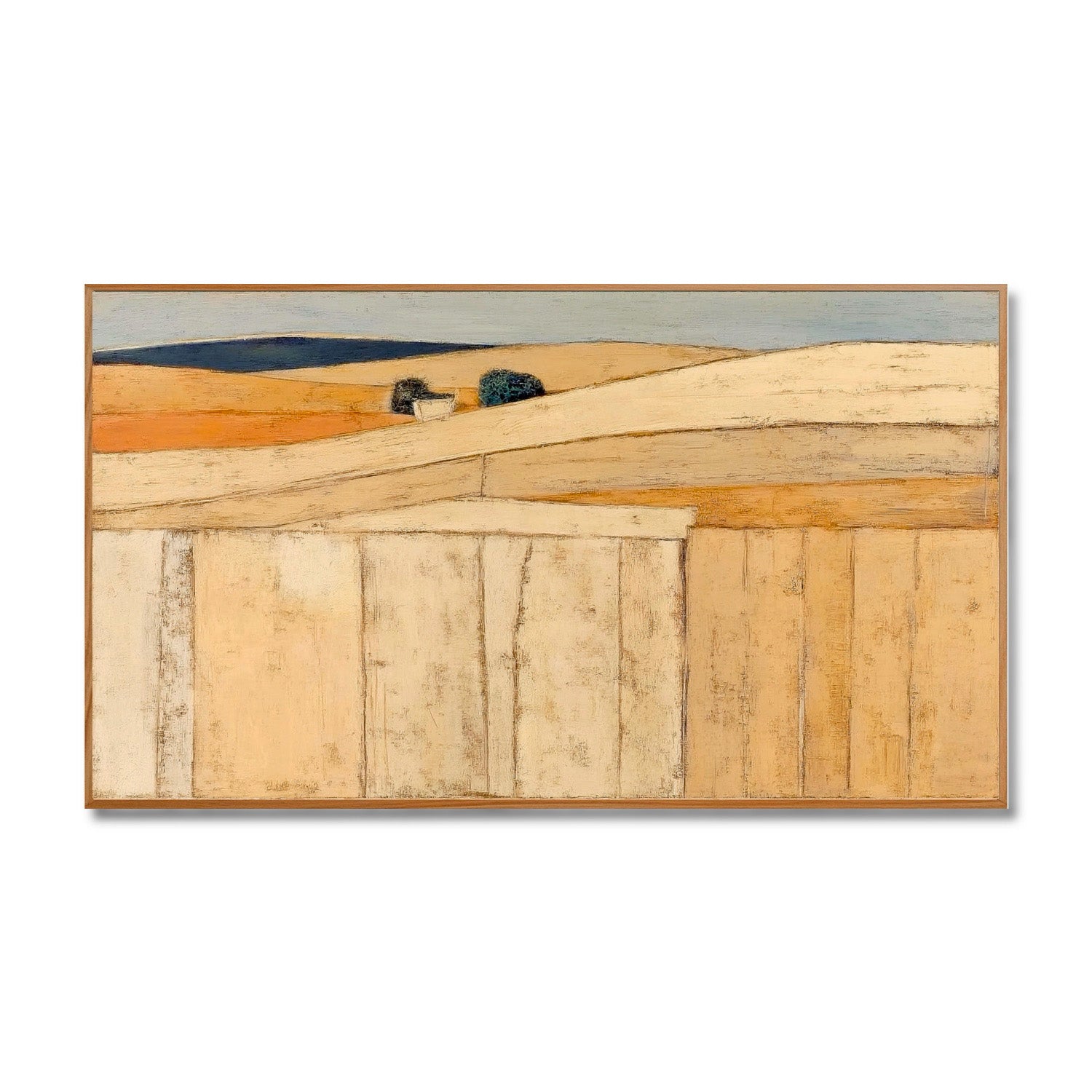 Original hand-painted minimalist abstract art: extreme texture in neutral white, beige, and cool gray tones with a dark horizontal line.