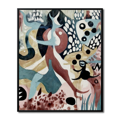 Large original abstract art. Dynamic modern canvas with earthy and aquatic blue tones.